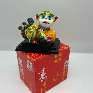 Chinese Zodiac Monkey Figure 3" x 2" hand-painted resin vibrant resin Feng Shui